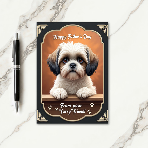 Rustic Fathers Day Puppy Card