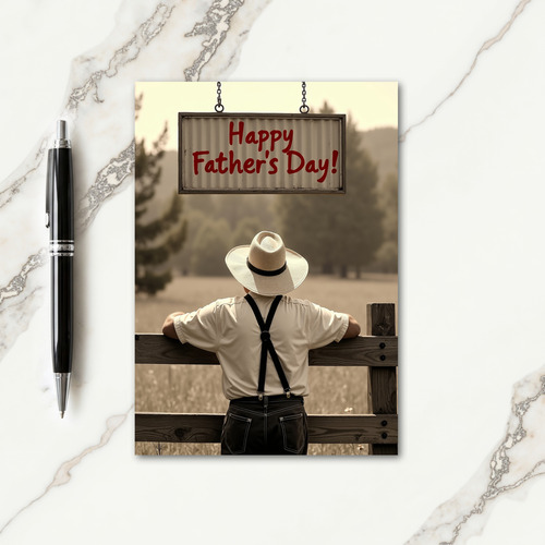 Rustic Fathers Day Scenic Card