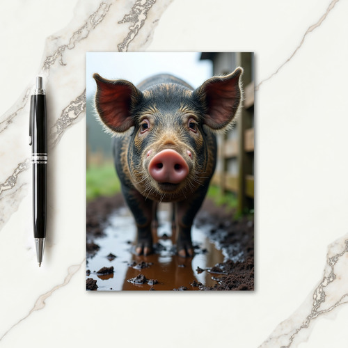 Rustic Fathers Day Swine Card