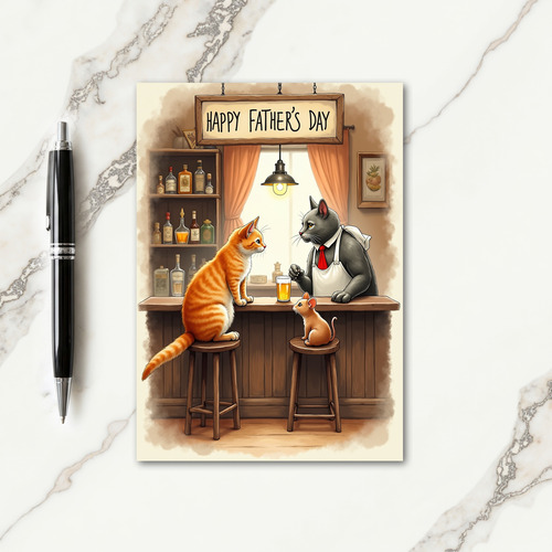 Rustic Fathers Day Tavern Card