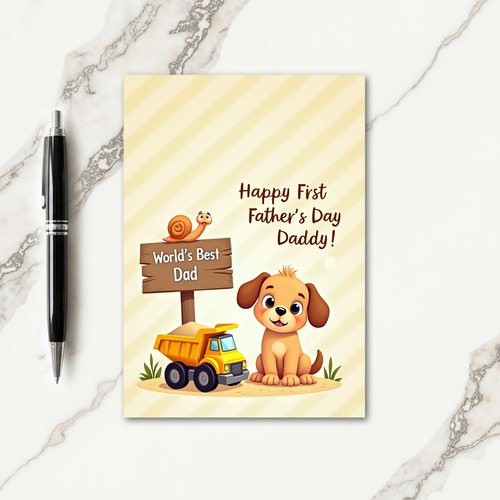 Rustic Fathers Day Truck Scene Card