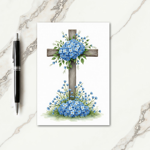 Rustic Floral Cross Art Card