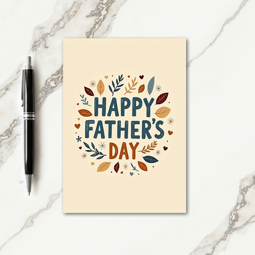 Rustic Floral Fathers Day Card