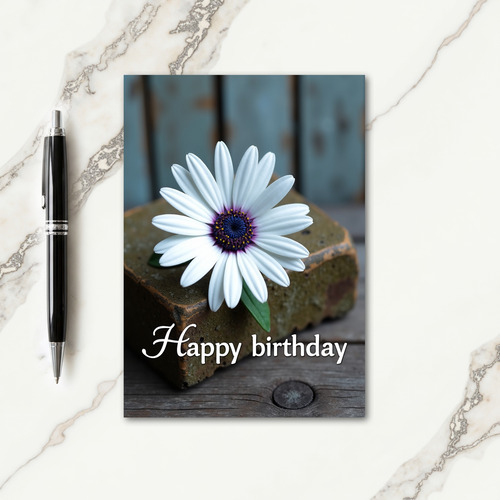 Rustic Flower Birthday Card