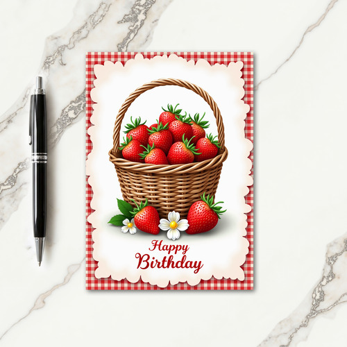 Rustic Fruit Basket Birthday Card