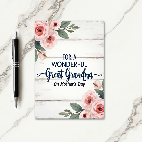 Rustic Great Grandma Mothers Day Card