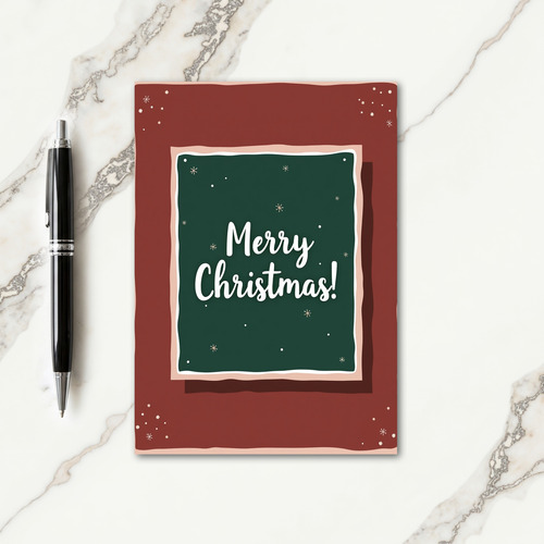 Rustic Green Christmas Card thumbnail
