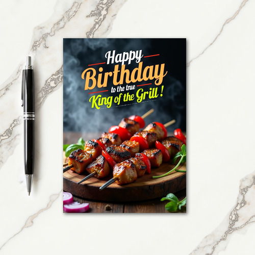 Rustic Grill Birthday Card