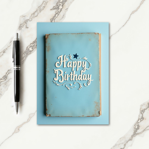 Rustic Happy Birthday Script Card