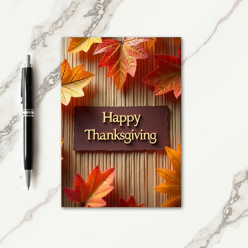 Rustic Happy Thanksgiving Message Card thumbnail
