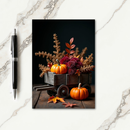 Rustic Harvest Wagon Card