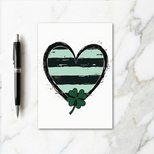Rustic Heart Shamrock Love Card