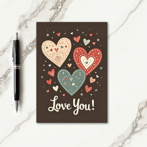Rustic Hearts Fathers Day Card