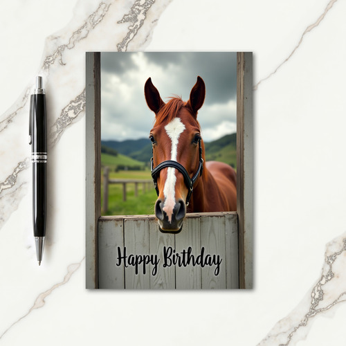 Rustic Horse Birthday Card