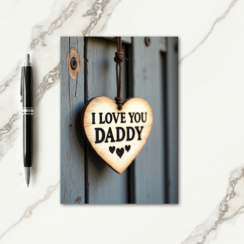 Rustic I Love You Daddy Card