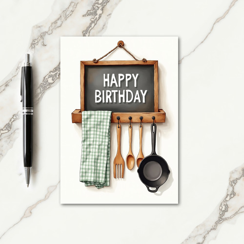 Rustic Kitchen Birthday Card