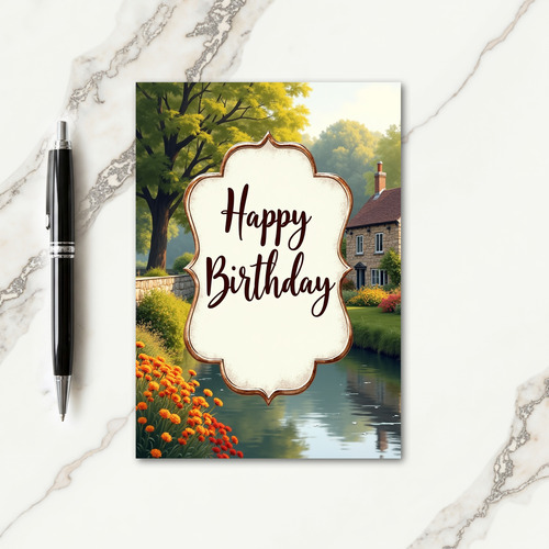 Rustic Landscape Birthday Card