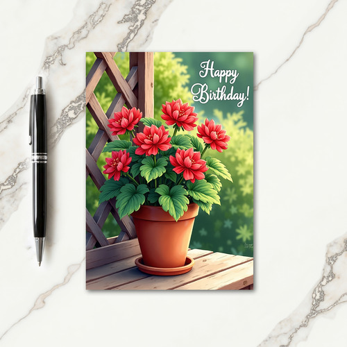 Rustic Lattice Birthday Card