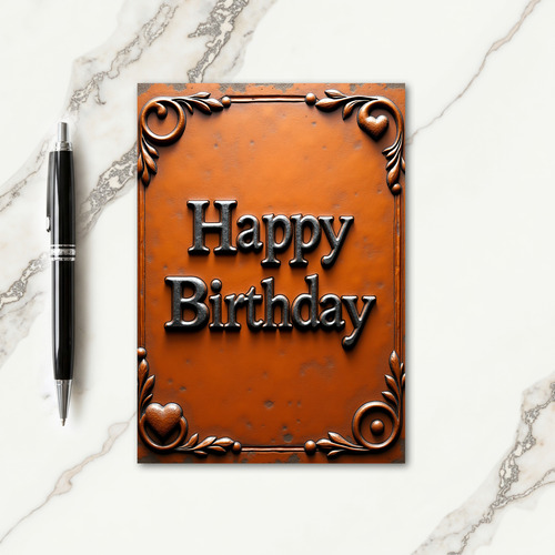 Rustic Metal Birthday Card