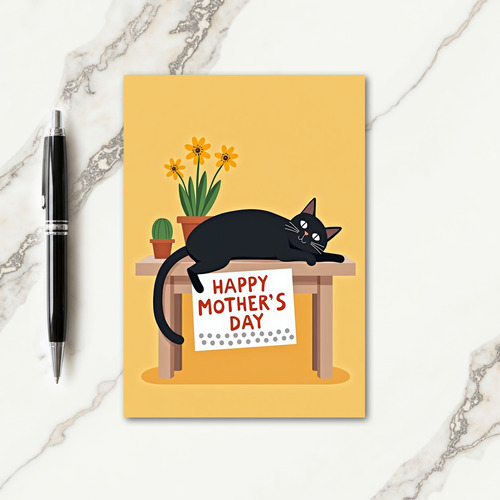 Rustic Mothers Day Cat Card