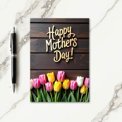 Rustic Mothers Day Wooden Card