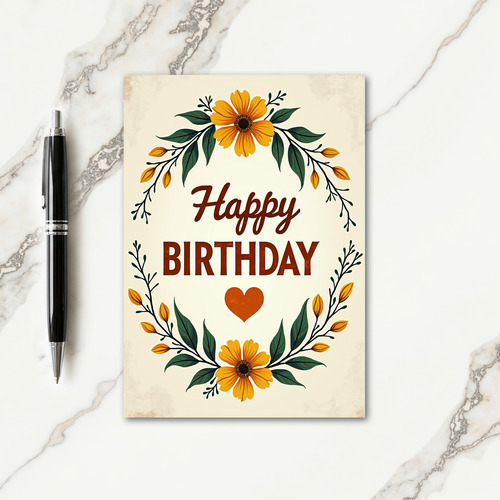 Rustic Parchment Birthday Card