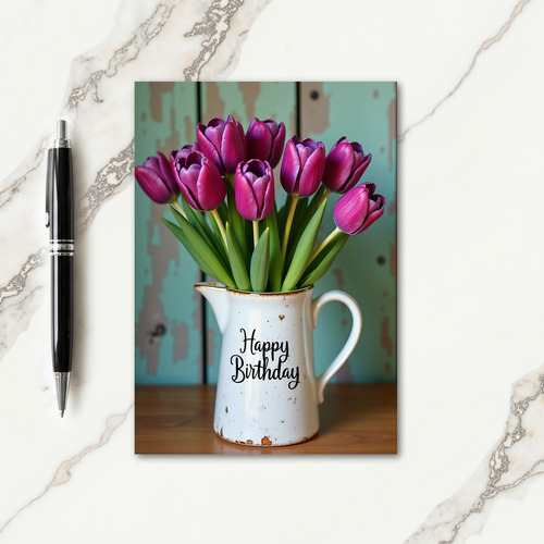 Rustic Pitcher Birthday Card