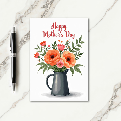 Rustic Pitcher Mothers Day Card