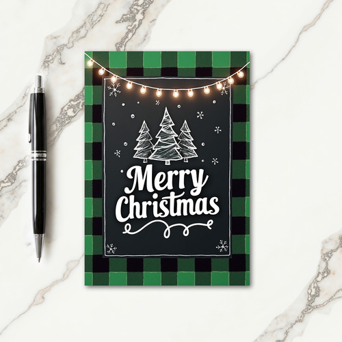 Rustic Plaid Christmas Card