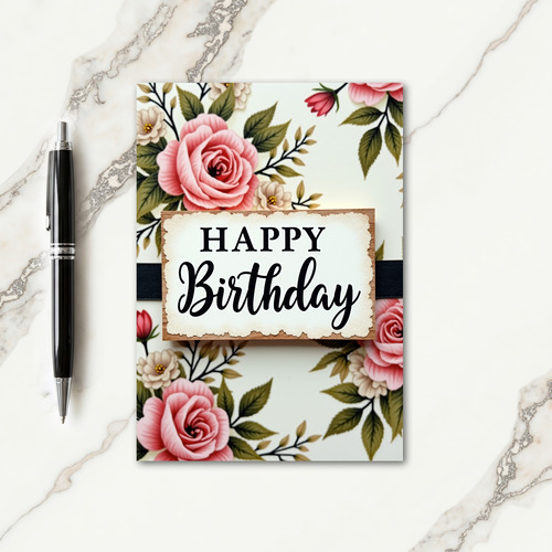 Rustic Plaque Birthday Card