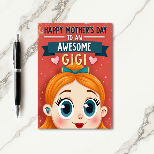 Rustic Red Mothers Day Message Card