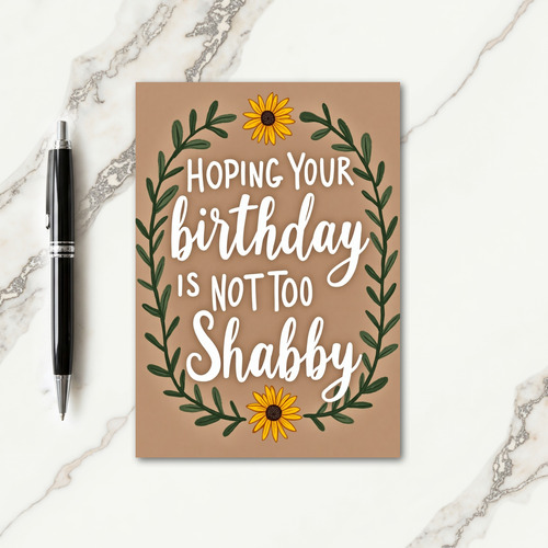 Rustic Script Birthday Card