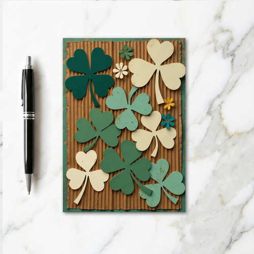 Rustic Shamrock Kraft Paper Look Card