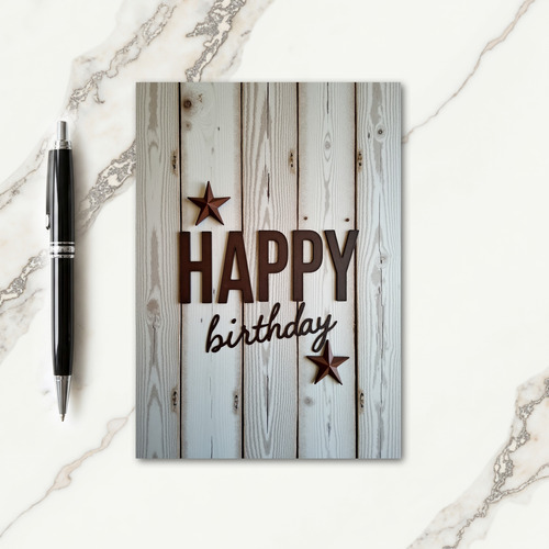 Rustic Star Birthday Card