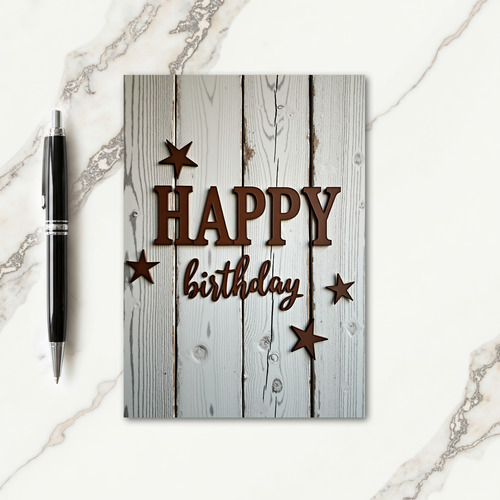 Rustic Starry Birthday Card