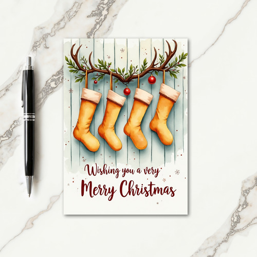 Rustic Stockings Christmas Card