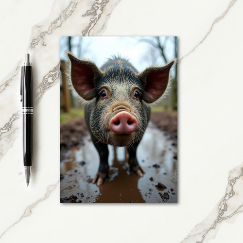 Rustic Swine Fathers Day Card