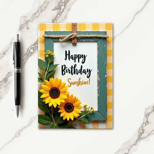 Rustic Teal Birthday Card