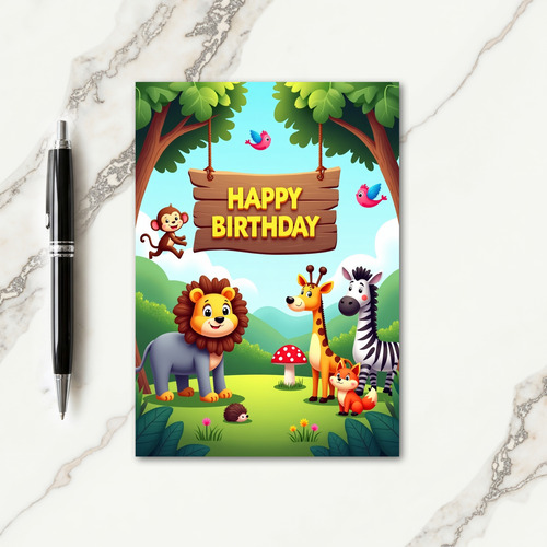 Rustic Tree Birthday Card
