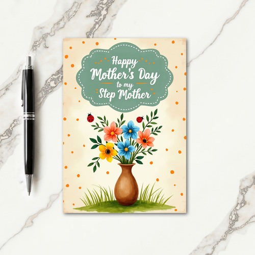 Rustic Vase Mothers Day Art Card