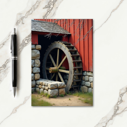 Rustic Waterwheel Birthday Card