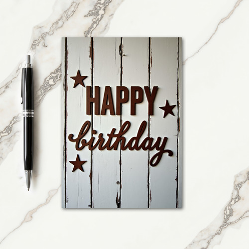 Rustic Wood Birthday Card