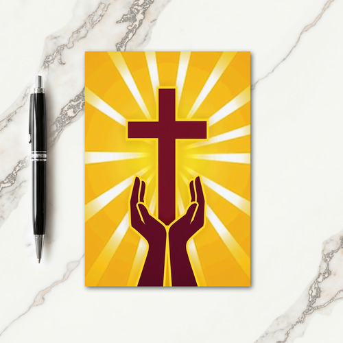 Sacred Light Prayer Hands Card