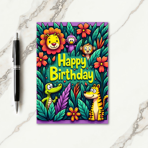Safari Friends Birthday Card