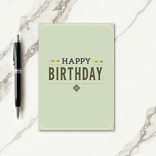 Sage Green Elegant Birthday Card