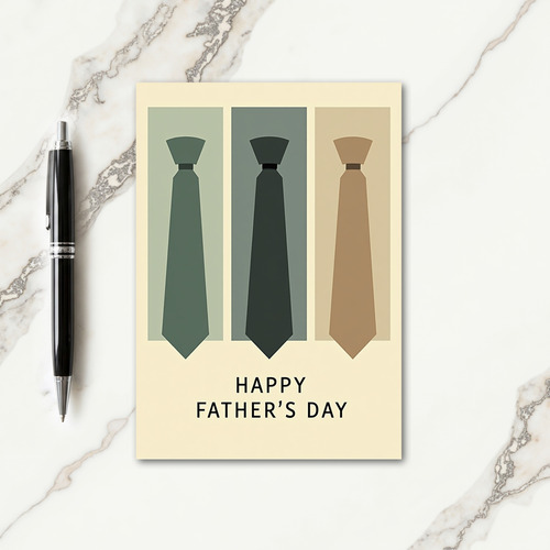Sage Green Tie Fathers Day Card