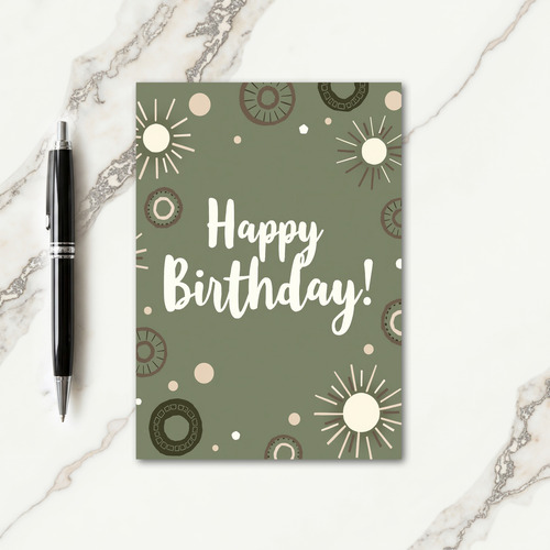 Sage Motif Birthday Card