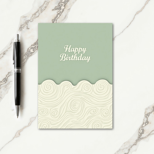 Sage Script Birthday Card