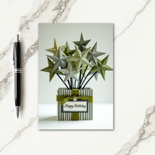 Sage Star Birthday Card