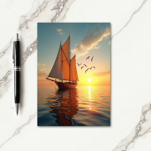 Sailing Fathers Day Sunset Card